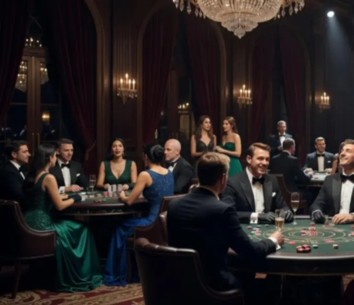 Filmowy klimat wieczoru kasynowego z elegancką scenografią
